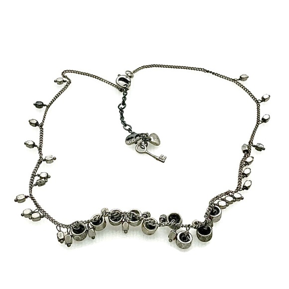 Fossil Silver Tone Hex Nuts Cluster Necklace - Picture 12 of 13